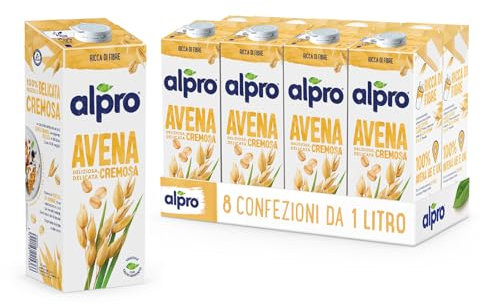 Alpro Oat Plant-Based Long Life Drink - 100% British Oats - Vegan Dairy Free & Lactose Free Milk Alternative - 1L (Pack of 8)