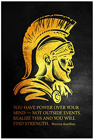 artboxONE Poster 60x40 cm Typografie Marcus Aurelius Motivational Quote - Bild Strength Inspiration Inspirational
