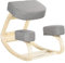 Vinsetto Ergonomischer Sitz- und Kniestuhl, bequemes Kissen, Wippe, Stoff und Holz, Grau