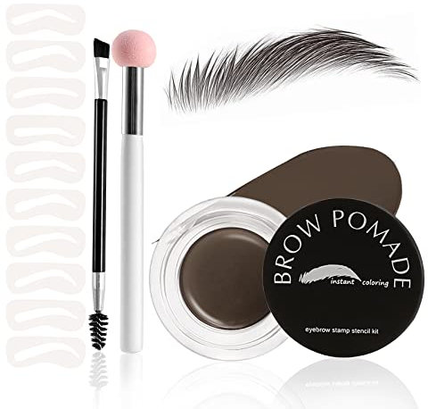 Boobeen Eyebrow Stencil Kit, Wasserfeste Augenbrauen Pomade Gel, Defines Brow Cream, Brow Stamp Shaping Kit, Augenbrauenpinsel, Augenbrauen Makeup für Frauen