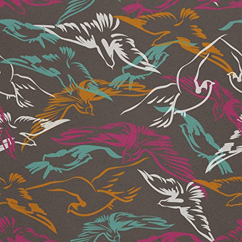 HEKO PANELS Stoff Oxford Wasserdichte Meterware Canvas-Stoff Polyester Stoff Zum Nähen Nähstoffe Dekostoffe Wasserabweisend Blickdicht Vögel 1 Meter 155 x 100 cm, DX054