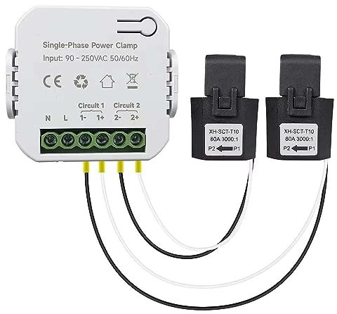 AIDNTBEO pour Tuya pour Smart Life Compteur d'énergie WiFi 80 A avec 2 pinces Ct App KWh