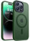 CANSHN Cover Magnetica Opaca per iPhone 14 Pro, [Compatibile con MagSafe] Custodia Traslucida Opaca Protettiva Sottile Antiurto 6,1 Pollici - Verde Scuro