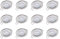 Oktaplex 12er Set LED Spots - 3 Stufen dimmbar - 4,8W 3000K 230V 380lm Warmweiß 110° - Deckenspot Edelstahl gebürstet Lochmaß 60mm Deckenstrahler Sedan