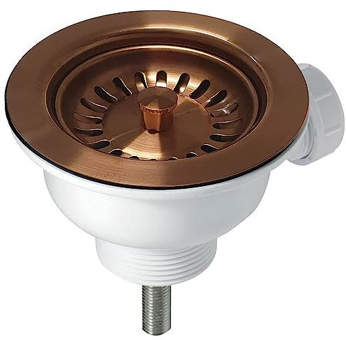 90mm Brushed Copper Strainer Waste for Astini, RAK, Rangemaster Ceramic Sink