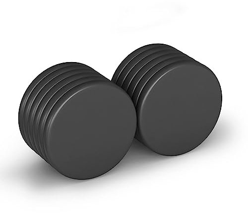 Realth Neodym Magnete Scheibe mit Epoxidbeschichteter Schwarzer 25mm*2mm 12 Stück für Kühlschrank Büro Wissenschaft Projekt und Handwerk (MDB250212)