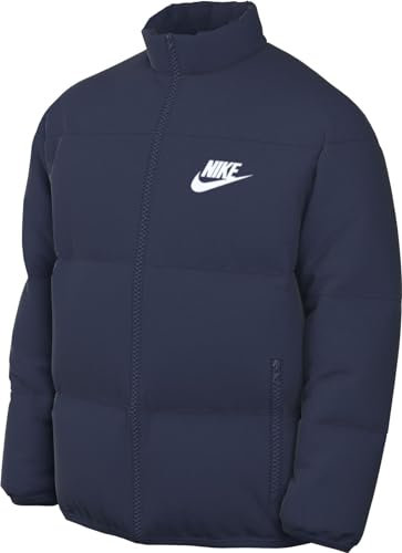 Nike Herren Club Puffer Jacke, Midnight Navy/White, S