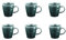 Björn, Collection Moon, Lot de 6 Mugs 40cl en Grès avec Email Réactif, Bleu Nuit - Tasses à Café ou Thé - Compatible Micro-ondes et Lave-vaisselle