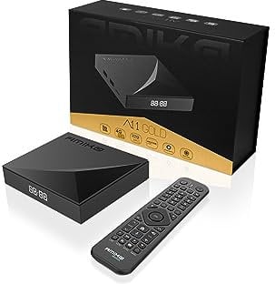 M@TEC Amiko A11 Gold 4K UHD 4GB 32GB Android 11 WiFi Dual Band 100 Gigabit Bluetooth 5.2 USB 3.0 Widevine