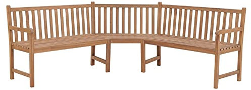 GuyAna Garten-Eckbank 185x185x90 cm Massivholz Teak Ecklounge Outdoor GartenmöBel Holz Massiv Balkon Bank