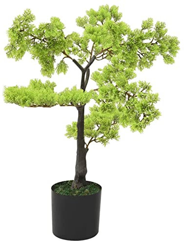 Homgoday Bonsai artificiale di cipresso con vaso, 60 cm, verde 567