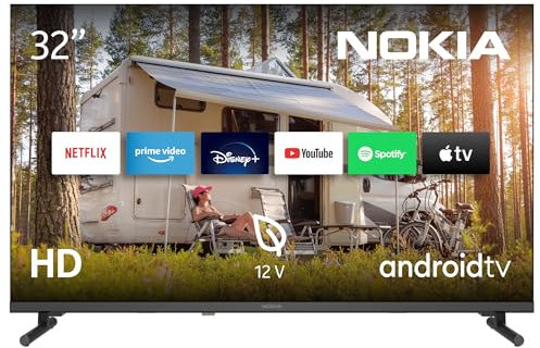 Nokia 32 Pollici (80 cm) Google TV HD 12V Televisori (WLAN, Triple Tuner DVB-C/S2/T2, Google Assistant, YouTube, Netflix, DAZN, Prime Video, Disney+) – HN32GE320C - 2023