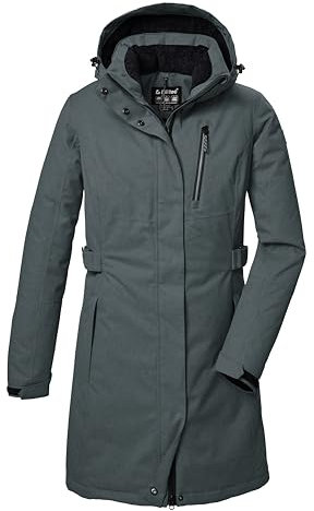 killtec Femme Kow 303 Wmn Prk Parka Fonctionnelle/parka Avec Capuche Amovible, Blue Grey Melange, 38 EU