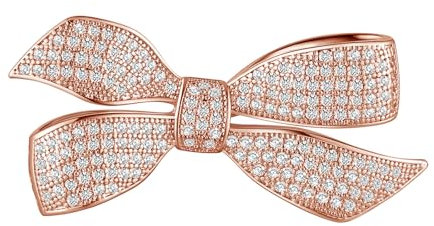 LEGENTLISUR Brosche Damen Nette Zirkonia Bow Brosche Schleife Rosegold Elegante Schmuck für Frauen und Mädchen(Rosegold)