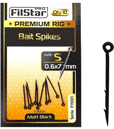 PRO FILSTAR Bait Spikes 0,6x7mm 10 Stück - Boilies Spikes fur Angelhaken - Angeln Karpfen Zubehör - Boilie Haken - Boilie Nadel - Pop Up Boilies - Angelzubehör für Feeder - Karpfenangeln Montage