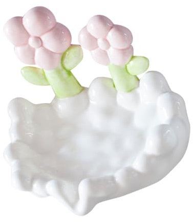 Alipis Seifenschale Aus Keramik Handseifenhalter Badezimmer-seifenschale Stück Seifenbehälter Selbstentleerender Seifenhalter Seifenabtropfschale Seifenständer Blumenseife Haushalt Weiß