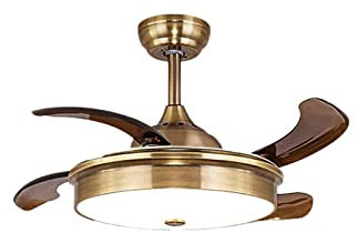 LED 36W 3 CAMBIO DE COLOR CAMBIO FANS retráctiles de techo Ventilador de chandelier con kit de luz Ventilador de techo de perfil bajo, 42 ABS Blades de fanáticos, fachada para sala de estar comedor p