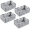 EURXLQ 4 Stück Grau Klappbox 22×15×9cm,Klappkiste Körbe Aufbewahrung Zusammenklappbarer Tragbar Aufbewahrunskisten Bunt aufbewahrungskiste Geeignet für Küche,Bad,Büro,Schlafzimmer