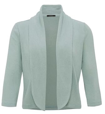 OPUS Damen Langarmshirt | Shirtjacke Sandrine Breeze Regular in Feinstrick Optik Aloe Green, 38