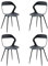 TTATC Lot de 4 Chaises de Salle à Manger ou de Bureau avec Pieds en Métal, Chaises Ergonomiques avec Dossier Design Sculpté, Assise en Polypropylène, Noir-Noir