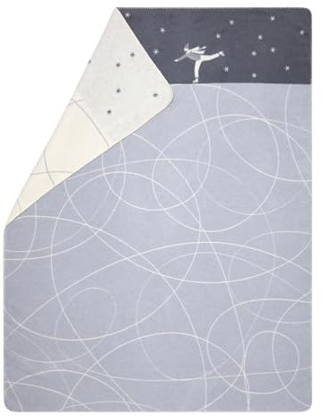 David Fussenegger Kuscheldecke Schlittschuhe 150x200cm Flauschige Sofadecke aus Recycling-Baumwolle nachhaltig produziert ÖkoTex100 GRS Made in Austria Farbe Hellblau