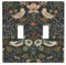 Lot de 2 interrupteurs à bascule vintage avec motif floral vert oiseau - 11,4 x 11,4 cm