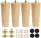 Luabue 4 Pièces Pieds de Meuble en Bois Massif Pieds en Bois pour Canapé, Pieds Meubles Bois Rechange pour Sofa Lit Tiroir Fauteuil Table de Nuit Armoire (15cm)