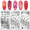 PH PandaHall 3pcs Comic Text Nagel Stamping Plates, Retro Avatar Snake Rose Skull Nail Stamper Nail Art Stencils Print Nagelschablonen Edelstahl-Nagelbild-Platten für Nail Art Design Maniküre Salon