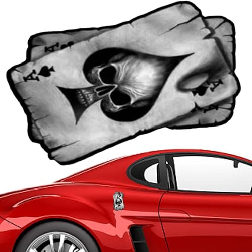 Pokerkarten-Aufkleber – Halloween-Pik-Ass-Schädel-Aufkleber, Poker-Zombie-Auto-Aufkleber, lustige Auto-Fenster-, Motorradhelm-, Laptop- und Skateboard-Aufkleber, perfekte Halloween-und