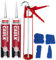 Decorators Kit de calfeutrage blanc – Ensemble avec pistolet à mastic, outil de lissage en silicone, mastic adhésif en silicone acrylique blanc Soudal, Produits d'étanchéité, Kit Scellement