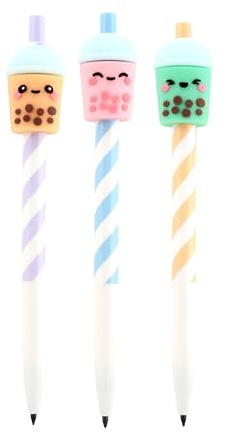 Puckator Foodiemals Bubble Tea Everlasting Pencil - Cool Cute Infinity Ifinite Inkless Unlimited Pencil Pen For Kids School Drawing journaling - Back To School Supplies Pens Pencils Gifts