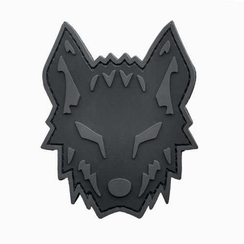 LEGEEON Wolf Morale Wolfpack PVC Patch (1 Stück, quadratisch, 3x2,5 Zoll / 7,62x6,35 cm, Blackout Subdued, Militär, Klett-Patch)