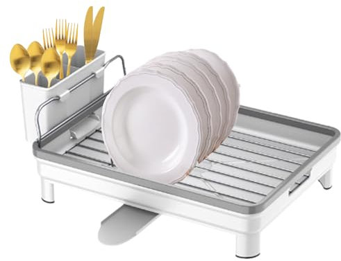 Theken-Geschirrtrockner,Geschirrtrockner für die Küchentheke - Aufsatz-Geschirrständer, Abtropfgestell mit Abtropfschale | Küchen-Trockenständer, Trockengeschirr-Organizer, Utensilienhalter für Geschi