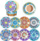 Lot de 8 dessous de verre à motif mandala à faire soi-même - Décoration pour tasses, verres à vin, vases et cuisine (mandala)