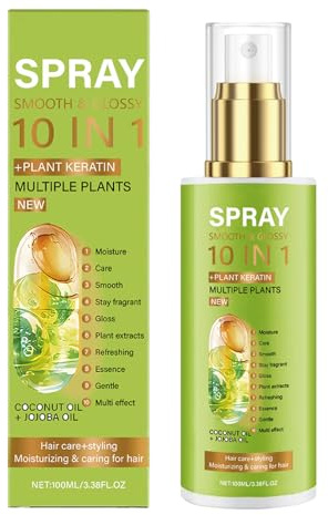 Spray für Volumen und Textur, Haarpflegespray, natürlich glatt, glänzend, Frizz Styling, Haarspray, 100 ml Haare Shampoo (Green, One Size)