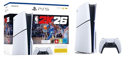 Playstation Sony, Pack Console PS5 standard, avec 1 Manette Sans Fil DualSense + jeu NBA 2K26 (code de téléchargement)