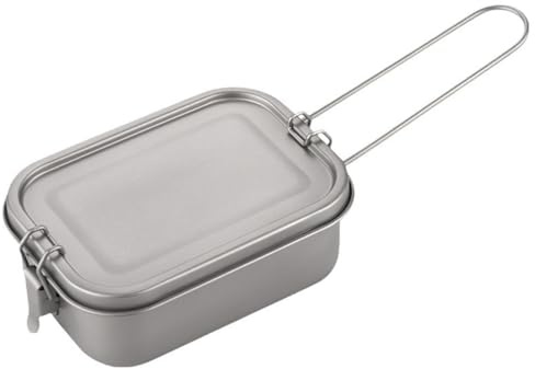 VNLCPX Fiambrera de Titanio 1200 ml, Lunch Box con Tapa y Asa | Para Camping y Picnic, Recipiente Bento a Prueba de Fugas, Apto para Calentar en Hornillos