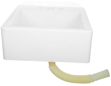 WOONEKY Lavabo de Baño Pequeño Flotante sin Taladro, Fregadero de Pared Cuadrado de Plástico, Montaje Rápido para Baño y Ducha, Adecuado para Espacios Reducidos,