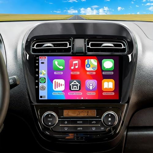 4+64G Android 14 Autoradio für Mitsubishi Mirage Space Star 2012-2019 GPS Navi mit Wireless Carplay Android Auto, 9 Zoll DAB Radio Doppel Din Radio Bluetooth WiFi FM SWC AHD Rückfahrkamera RDS