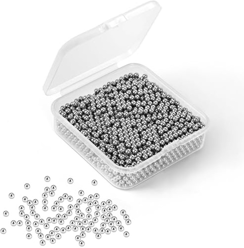 URAQT 1500 Bead Decanters Cleaning Balls, 3mm 304 Stainless Steel Cleaning Beads, Safe and Rust-Free, Multi-Function Household Tools for Glasses, Champagne Flutes, Goblets, Vases, and Cups