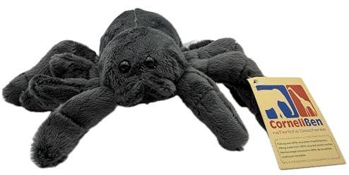 Cornelißen Vogelspinne Kuscheltier L 18 cm Schwarz Plüschtier Spinne Stofftier Kinder Geschenk