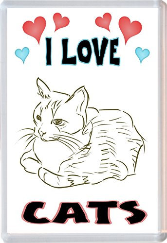 I Love Cats/Cat - Jumbo Fridge Magnet
