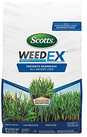 Scotts Weedex Prevent with Halts - Hilo de Pescar (5 m) | Preventor de hierba de cangrejo, herbicida de césped preemergente, trata hasta 5,000 pies cuadrados. pies