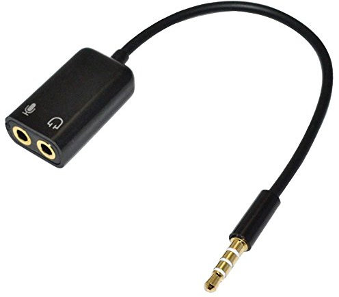 Gold Plated Headphone Mic Audio Splitter Cable Adapter 4positions to 2 x 3 pole For iPhone, iPad, Laptops