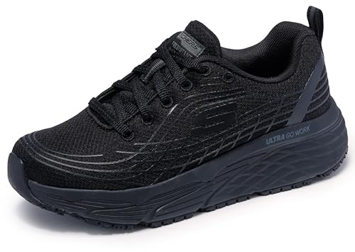 Skechers Women's Work Relaxed Fit Max Cusioning Elite Sr Outsole, Black, 6