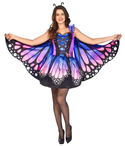 amscan Mystischer Schmetterling für Damen, Größe 44-46, Kostüm-Set, Mehrfarbig, 3 Stück