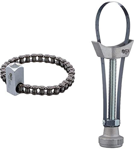 BGS 1033 | Ölfilter-Kettenschlüssel | Ø 65-115 mm & lfilter-Bandschlüssel | Federbandstahl | Alu-Druckguss | Ø 60-105 mm | Ölfilterschlüssel | Ölfilterband