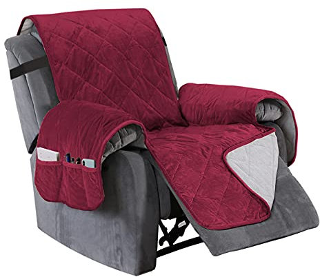 Topchances Ruhesessel Bezüge, Sesselschoner für Fernsehsessel Relaxsessel, Sesselschutz Sofaüberwurf, Stuhl Schonbezug Schonbezüge (Rot)