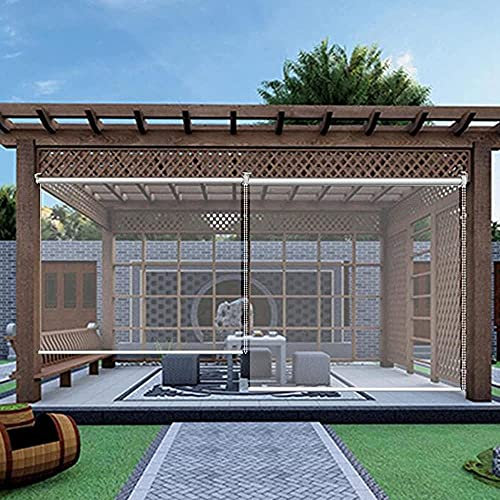 WHOJA Rollo PVC Rollos Terrasse Pergola Rollos Sonnenschutz Transparente Vinyl-Rollläden für Terrassen, Pavillons, Terrassen, Windschutz, Auße Fensterdecor(Size: 145×280cm/57×110.2)