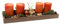 ZauberDeko Adventsgesteck Weihnachten Deko Tablett Holz Hirsch Gold Kerze Orange Tischdeko 40cm
